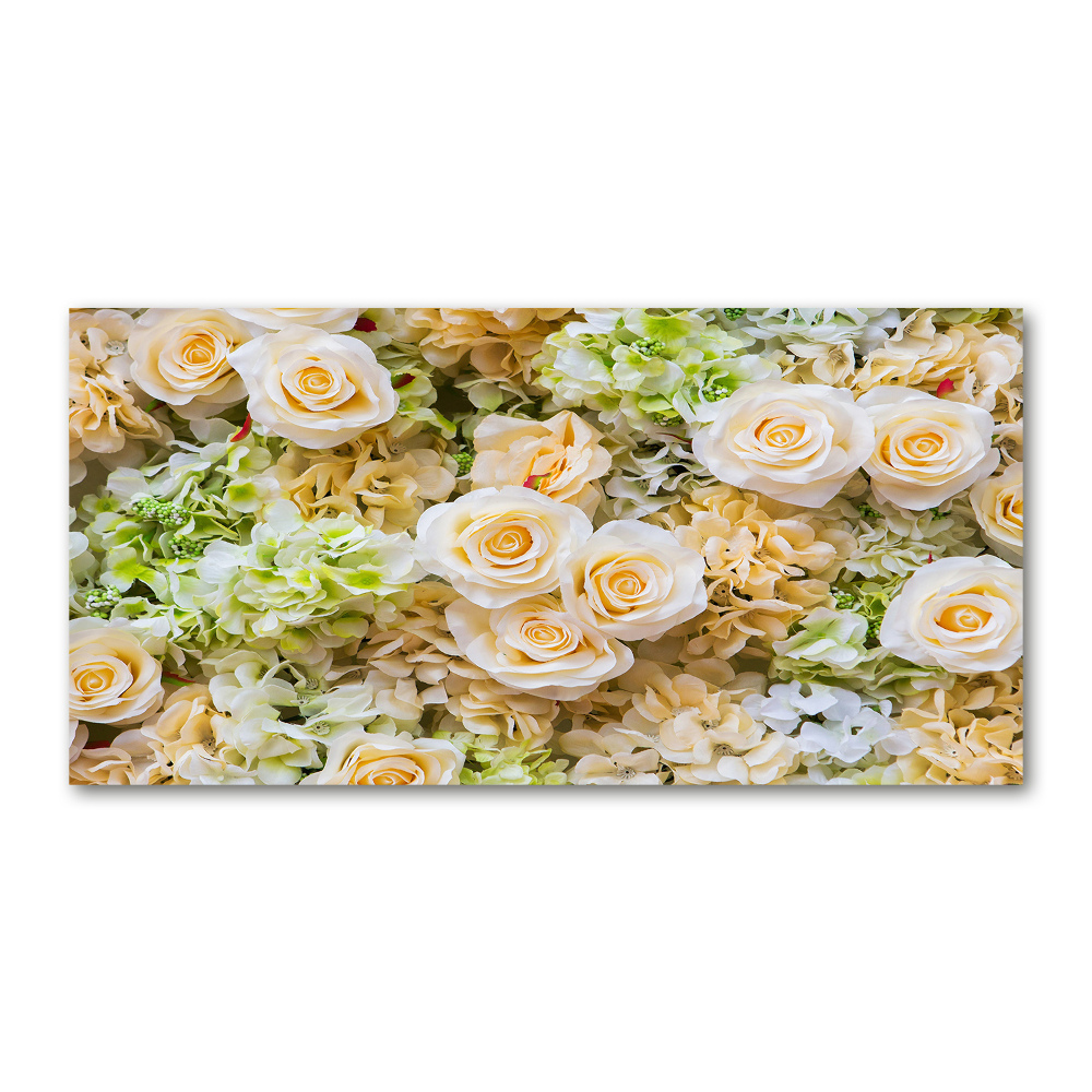 Wall art on glass Roses