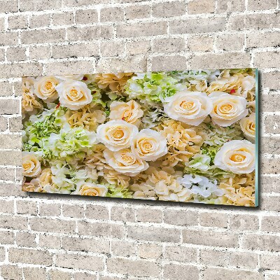 Wall art on glass Roses