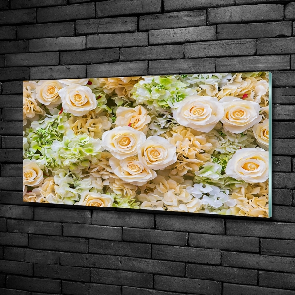 Wall art on glass Roses