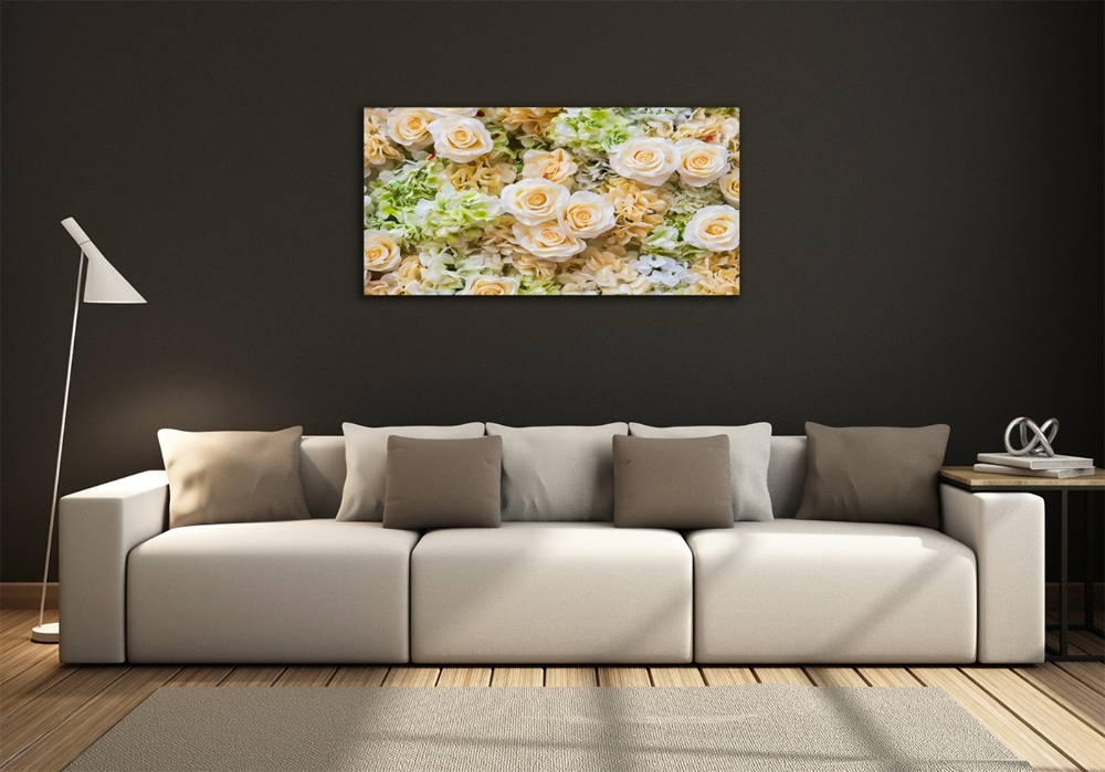 Wall art on glass Roses