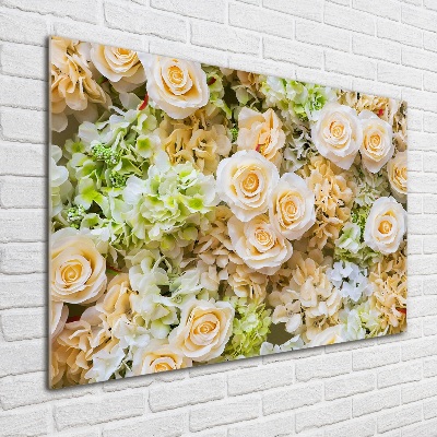 Wall art on glass Roses