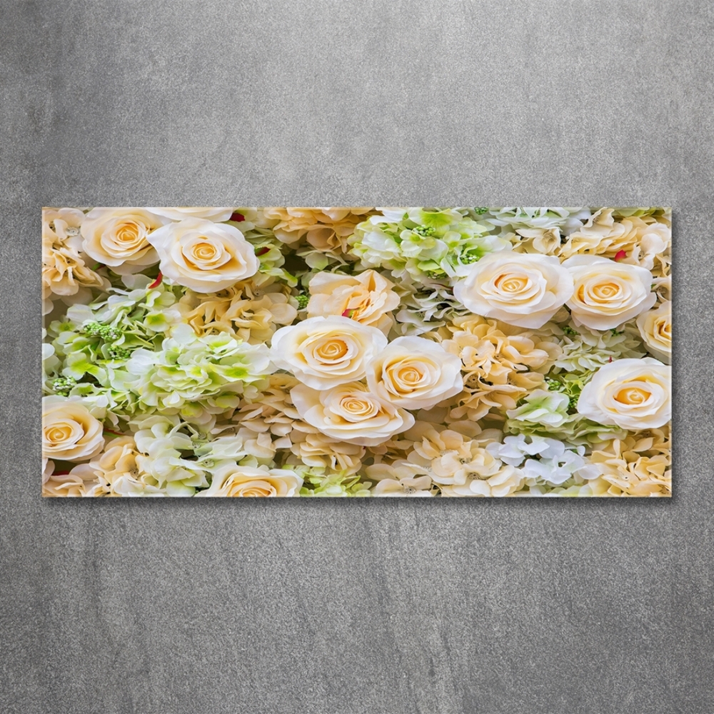 Wall art on glass Roses