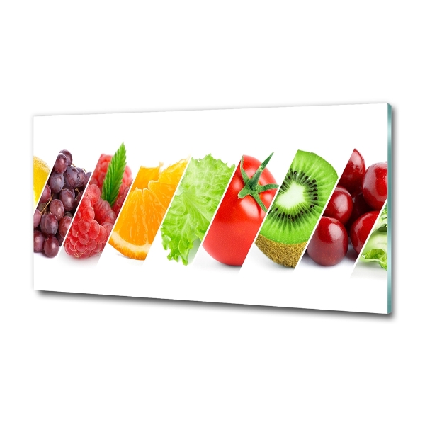 Wall art on glass Fruits and vegetables