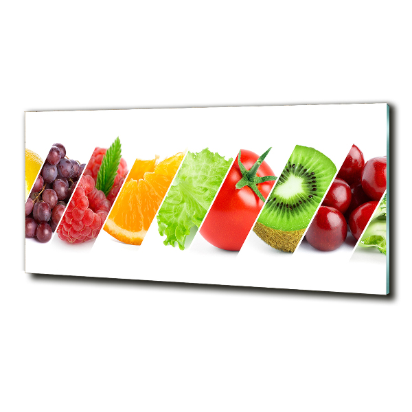 Wall art on glass Fruits and vegetables