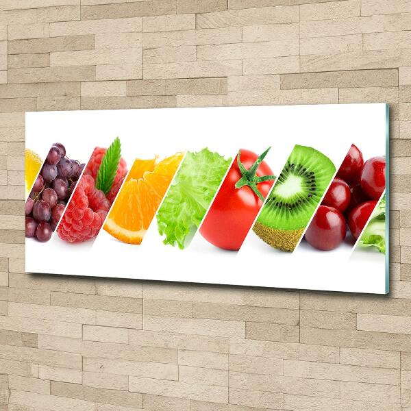 Wall art on glass Fruits and vegetables