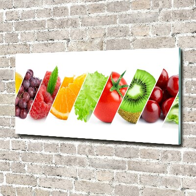 Wall art on glass Fruits and vegetables