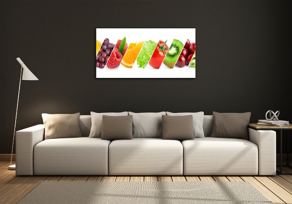 Wall art on glass Fruits and vegetables