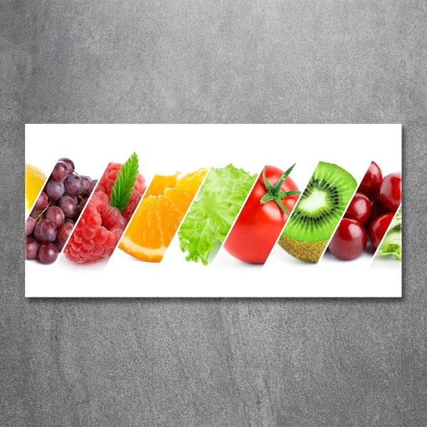 Wall art on glass Fruits and vegetables