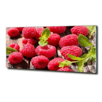 Glass wall art Raspberries