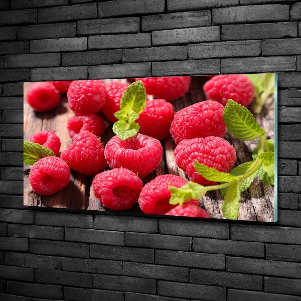 Glass wall art Raspberries