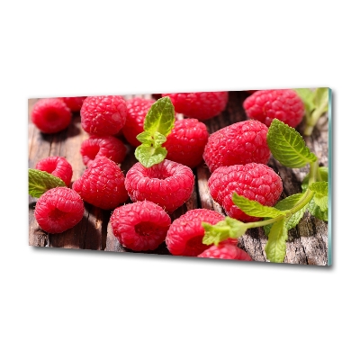 Glass wall art Raspberries