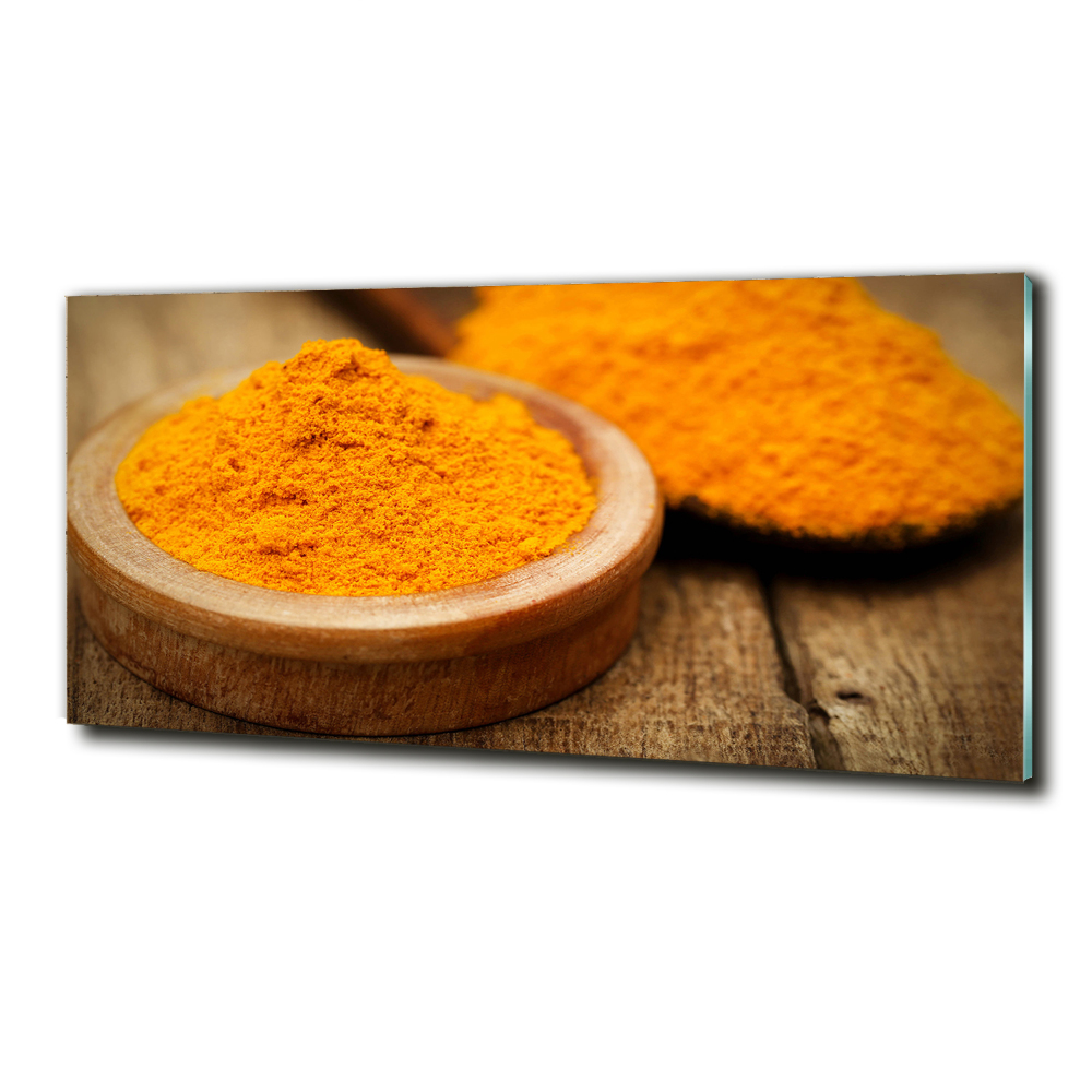 Wall art on glass Turmeric seasoning