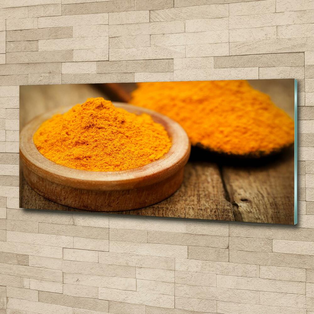 Wall art on glass Turmeric seasoning