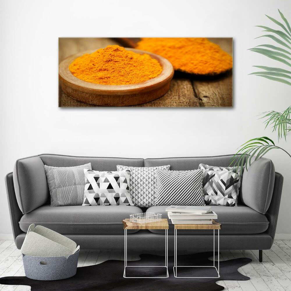 Wall art on glass Turmeric seasoning