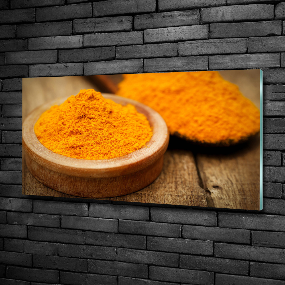 Wall art on glass Turmeric seasoning