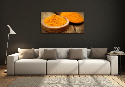 Wall art on glass Turmeric seasoning