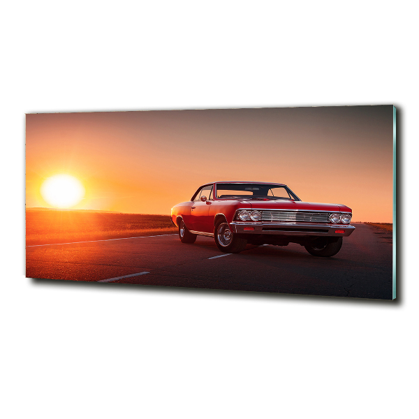 Photo printed on glass Red car