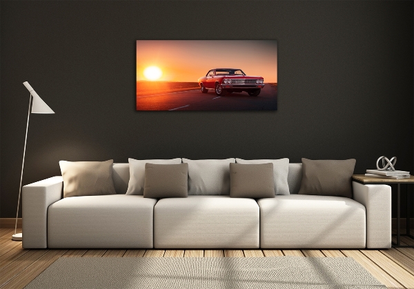 Photo printed on glass Red car