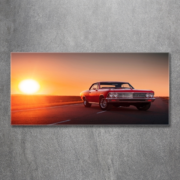 Photo printed on glass Red car