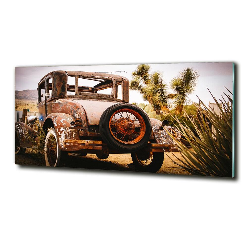 Glass picture wall art Car wreck