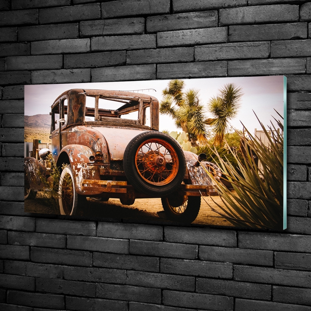 Glass picture wall art Car wreck