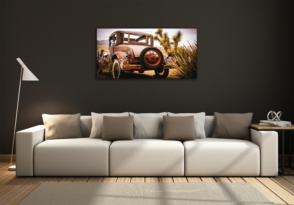 Glass picture wall art Car wreck