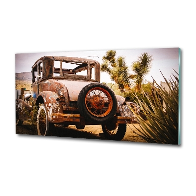 Glass picture wall art Car wreck