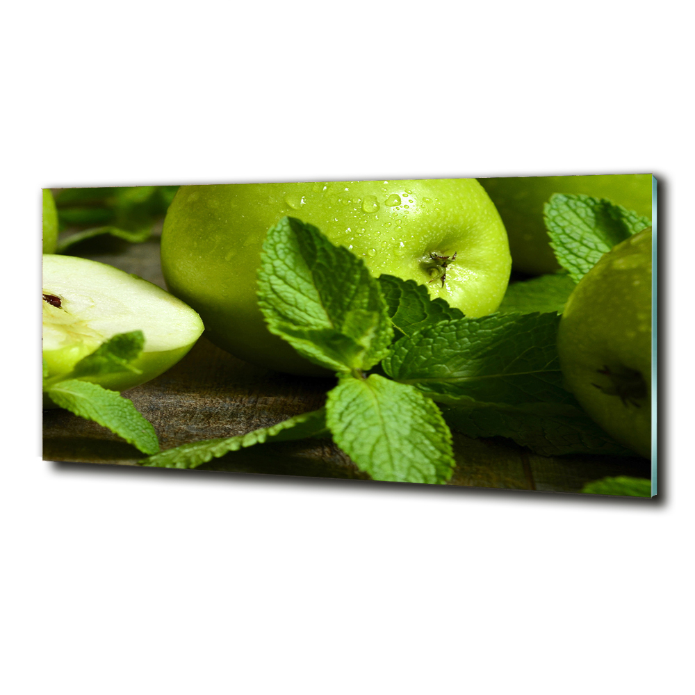 Wall art on glass Green apples