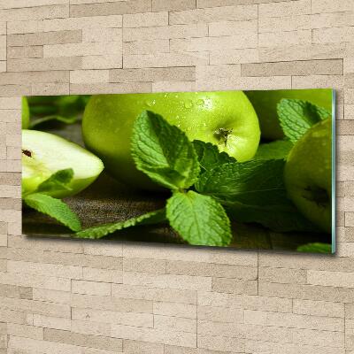 Wall art on glass Green apples