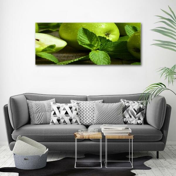 Wall art on glass Green apples