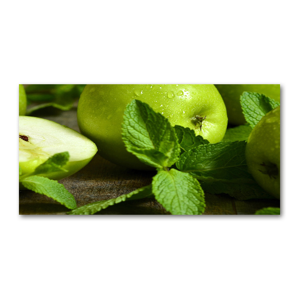 Wall art on glass Green apples