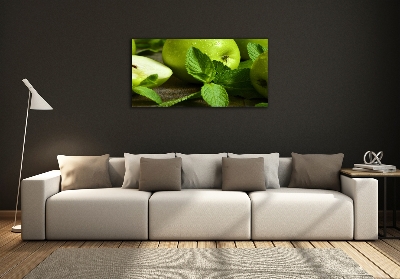 Wall art on glass Green apples