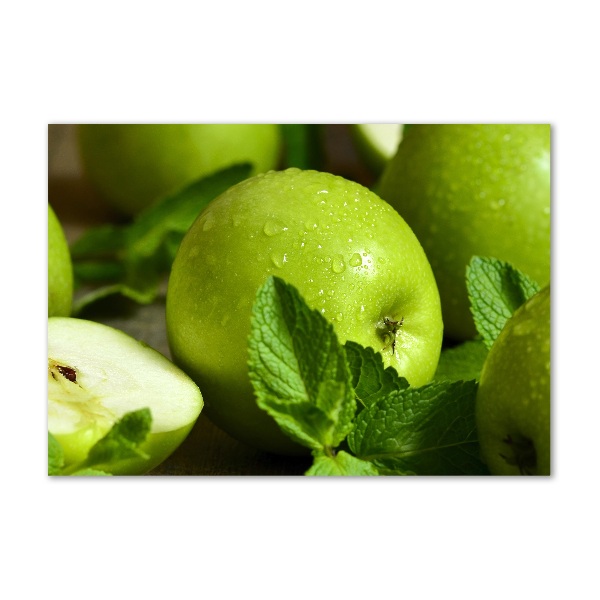 Wall art on glass Green apples