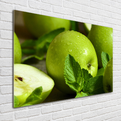 Wall art on glass Green apples