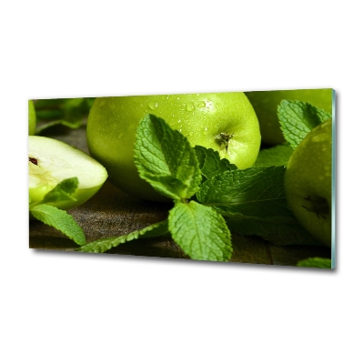 Wall art on glass Green apples