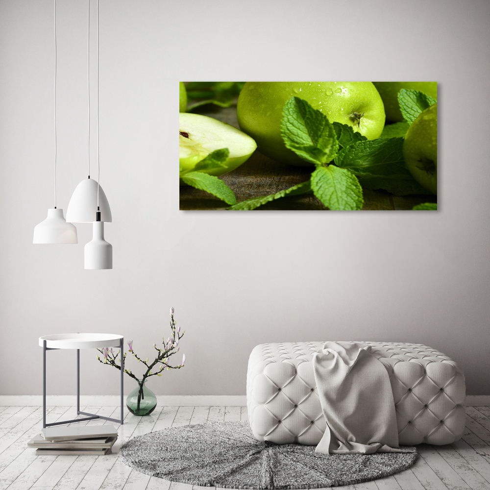 Wall art on glass Green apples