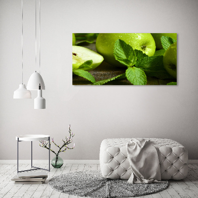 Wall art on glass Green apples