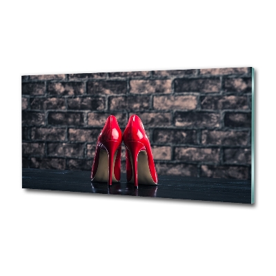 Glass art picture Red heels