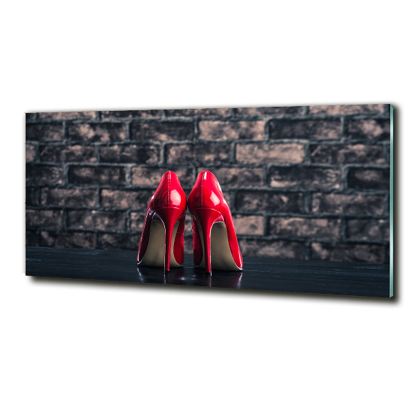 Glass art picture Red heels