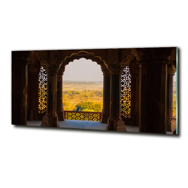 Wall art on glass Fort agra india