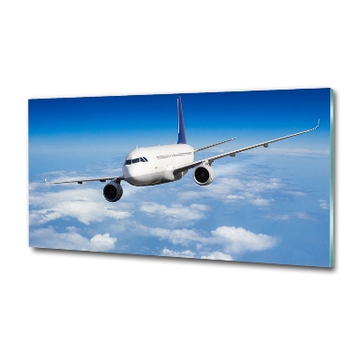 Glass picture wall art Airplane