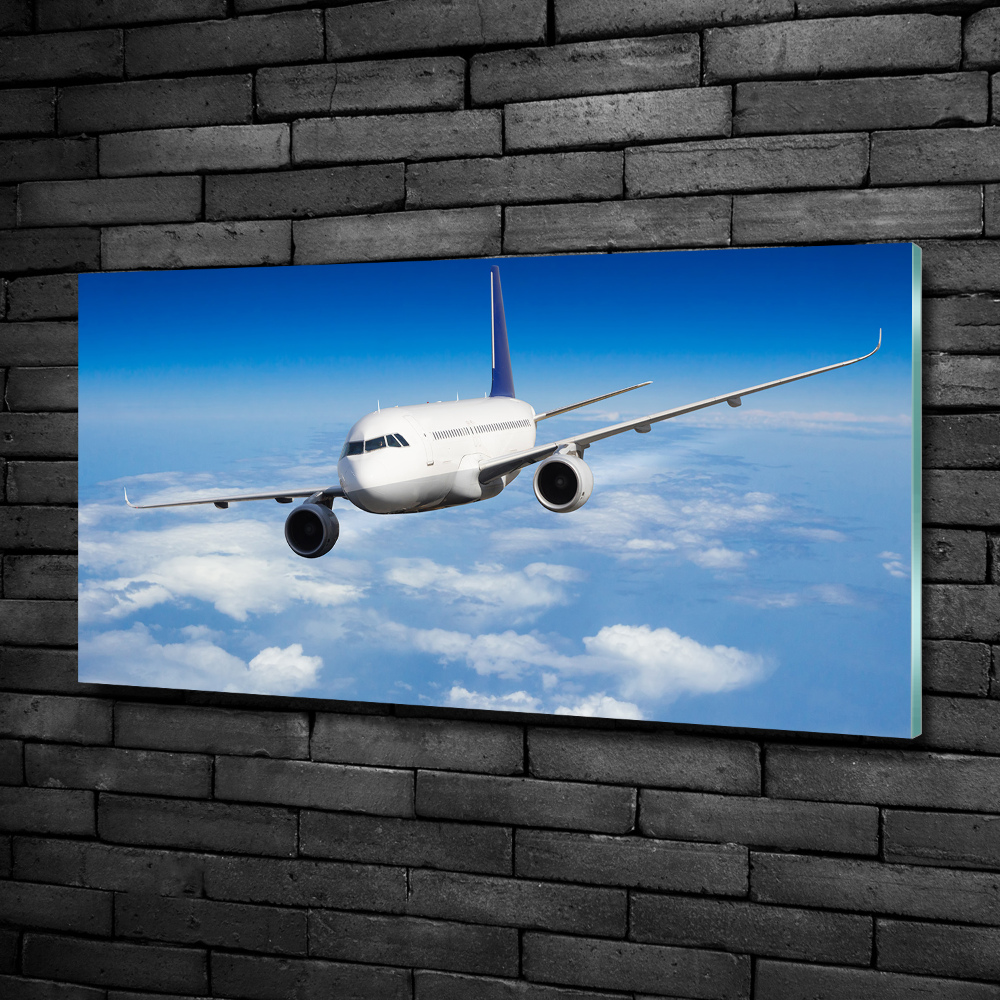 Glass picture wall art Airplane