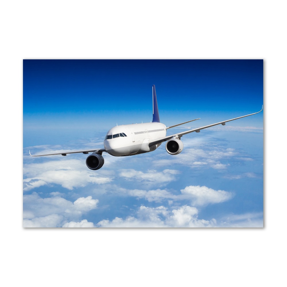 Glass picture wall art Airplane