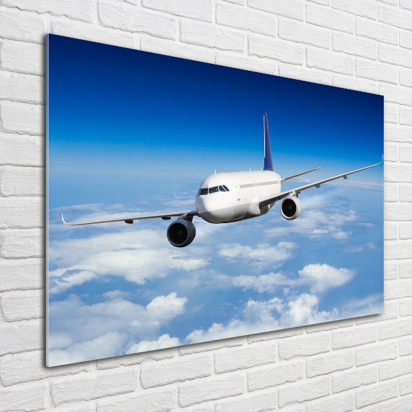 Glass picture wall art Airplane