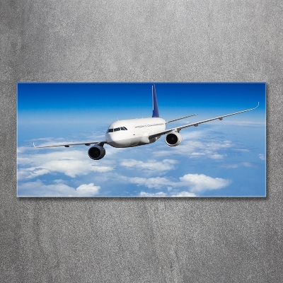 Glass picture wall art Airplane