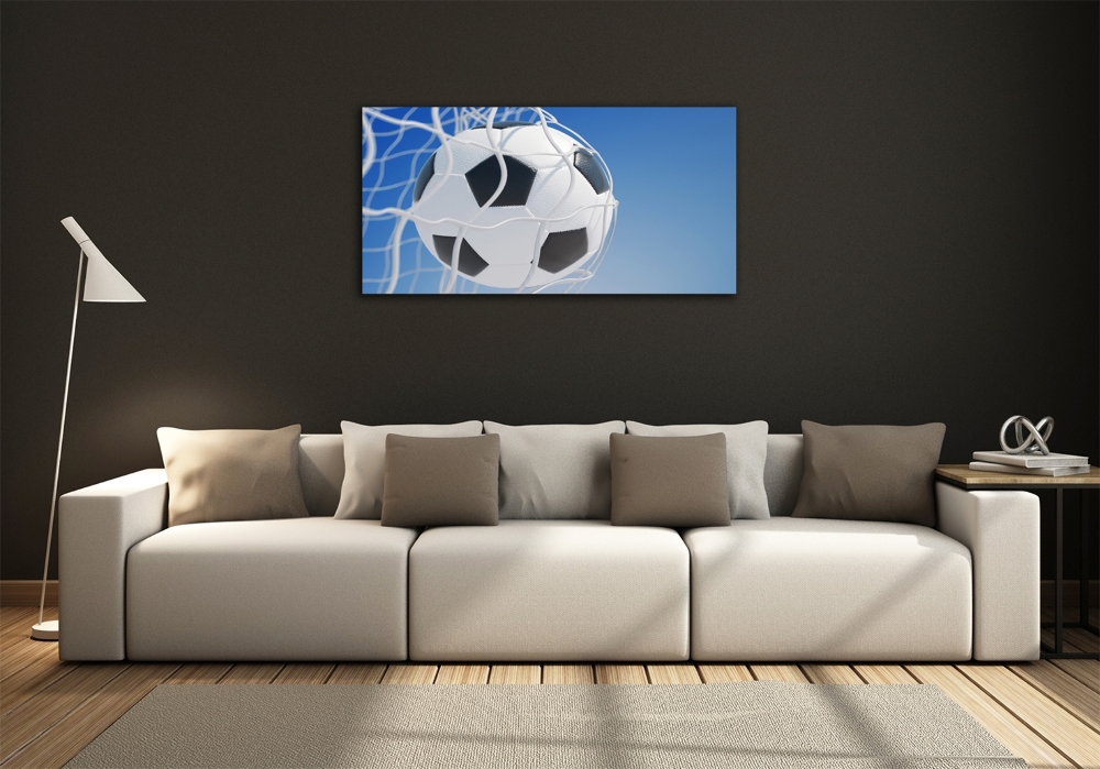 Wall art on glass Ball in the goal