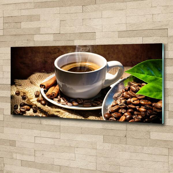 Wall art on glass Cup of coffee