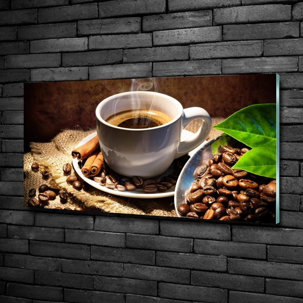 Wall art on glass Cup of coffee