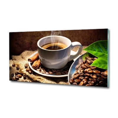 Wall art on glass Cup of coffee