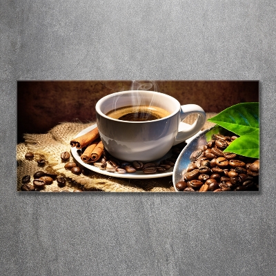 Wall art on glass Cup of coffee